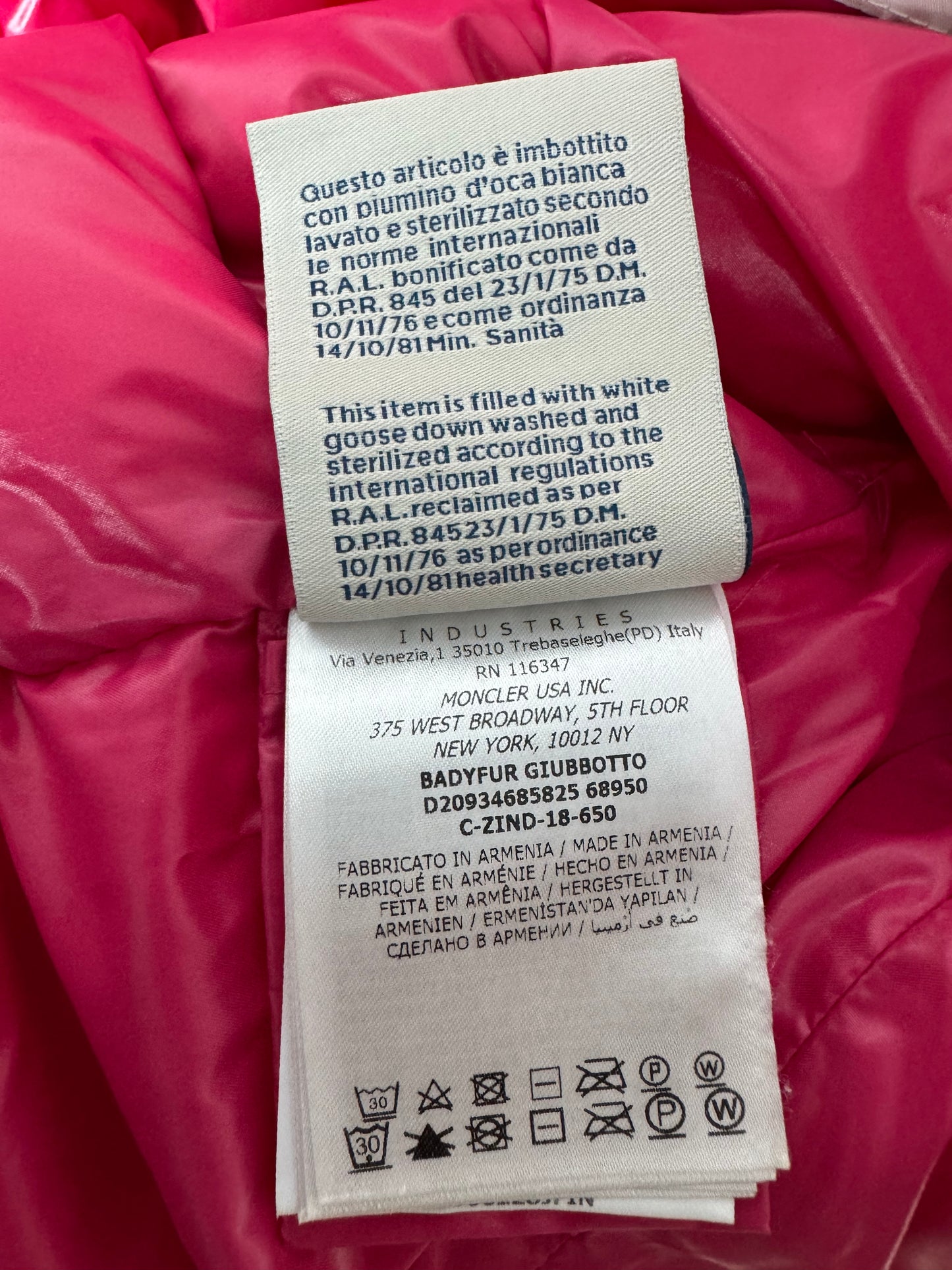 Moncler Bady Fur Jacket - Size 0
