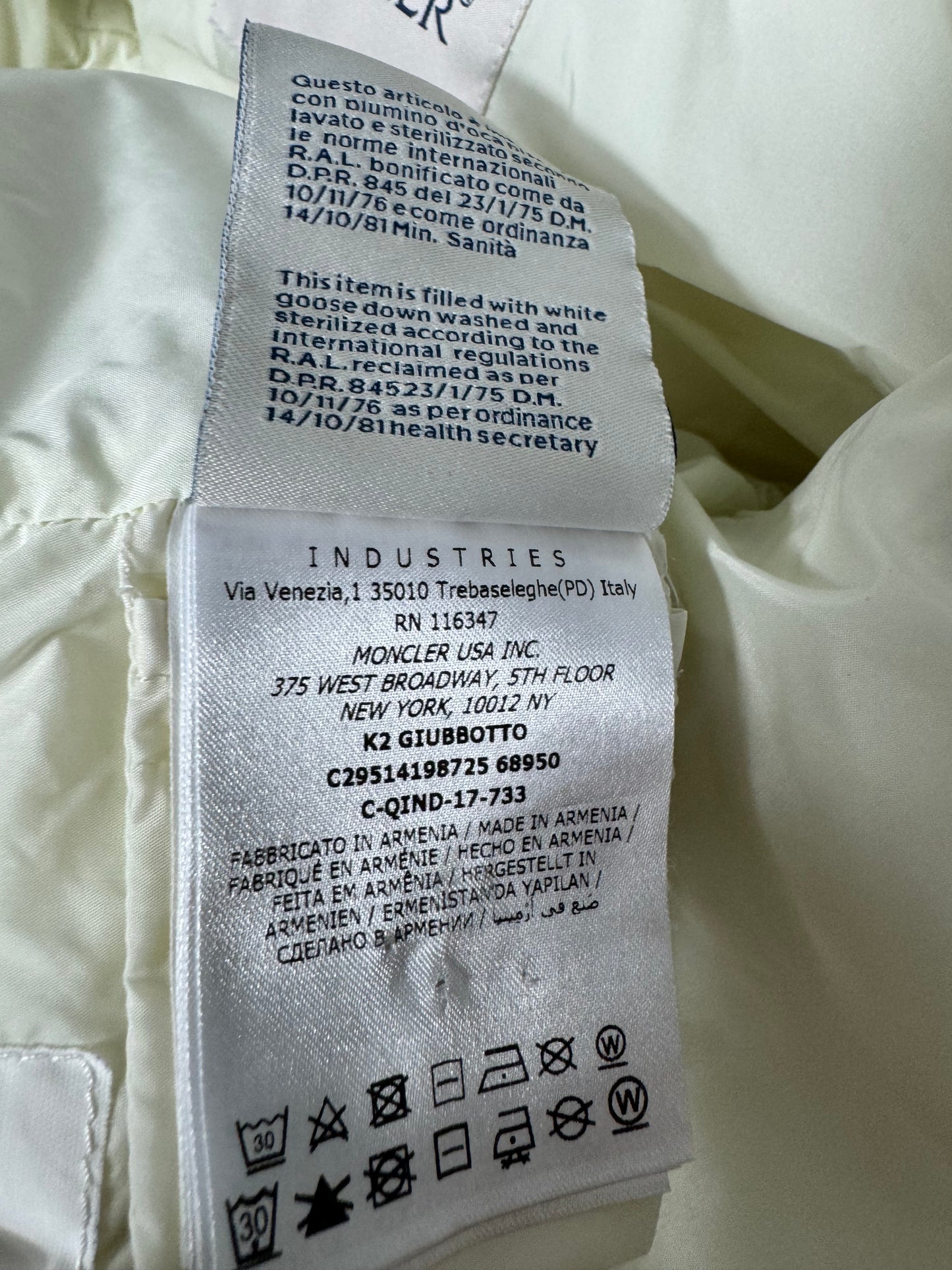 Moncler K2 Girls Jacket - Age 2